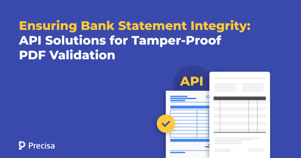 Bank Statement Analysis API Solutions for Tamper-Proof PDF Validation